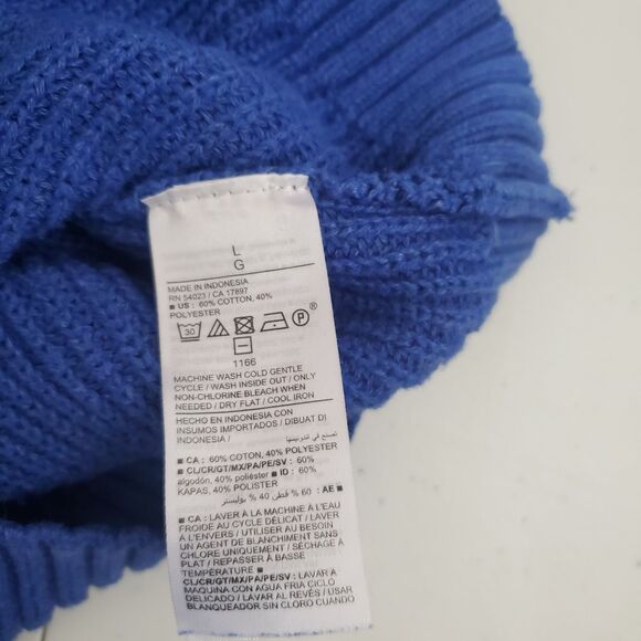 Old Navy Sleeveless Sweater Large Blue Shaker Stitch Knit Halter Casual Capsule - Picture 8 of 11